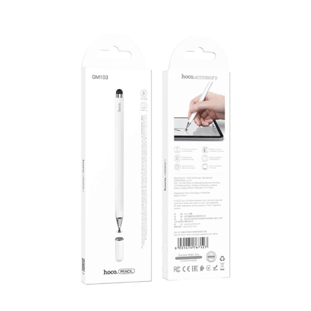 ปากกาสไตลัส 2-IN-1 HOCO GM103 ใช้งานได้ 2 หัว รองรับหน้าจอ แท็บเล็ต มือถือ ชนิด CAPACITIVE สีขาว_9