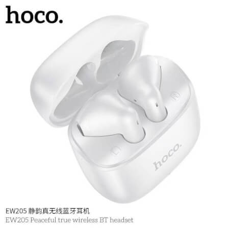 หูฟังไร้สาย TWS HOCO EW205 สีขาว กันน้ำ IPX4 บลูทูธ 6.0 เสียง HI-FI_9