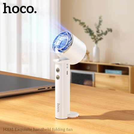 พัดลมพกพา HOCO HX61 ปรับแรงลม 3 ระดับ พับได้ 90° แบตเตอรี่ 1200MAH ใช้งานสูงสุด 4.5 ชั่วโมง_11