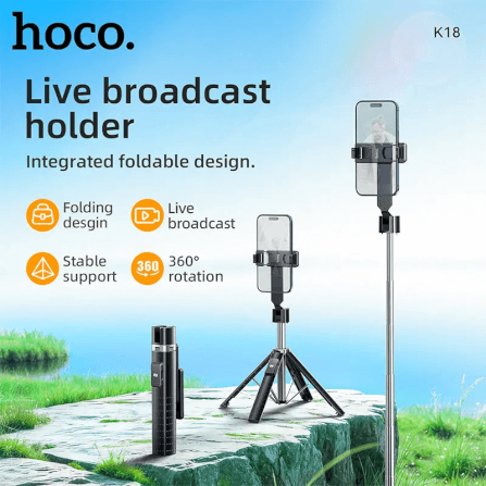 ขาตั้งมือถือ HOCO K18 ฐาน 4 ขา หมุนได้ 360° ยืดสูงสุด 0.97 เมตร_11