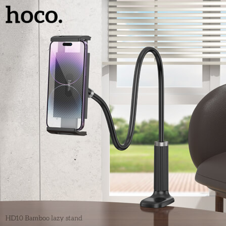 ที่จับโทรศัพท์และแท็บเล็ต HOCO HD10 สีดำ รองรับขนาดจอ 4.5 - 13 นิ้ว แขนดัดงอได้ ปรับมุม 360°_8