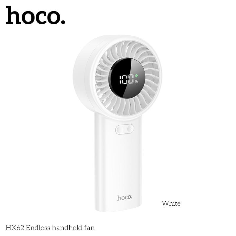 พัดลมพกพา HOCO HX62 ปรับแรงลม 100 ระดับ หน้าจอดิจิทัล แบตเตอรี่ 6000MAH ใช้งานสูงสุด 17 ชั่วโมง_1