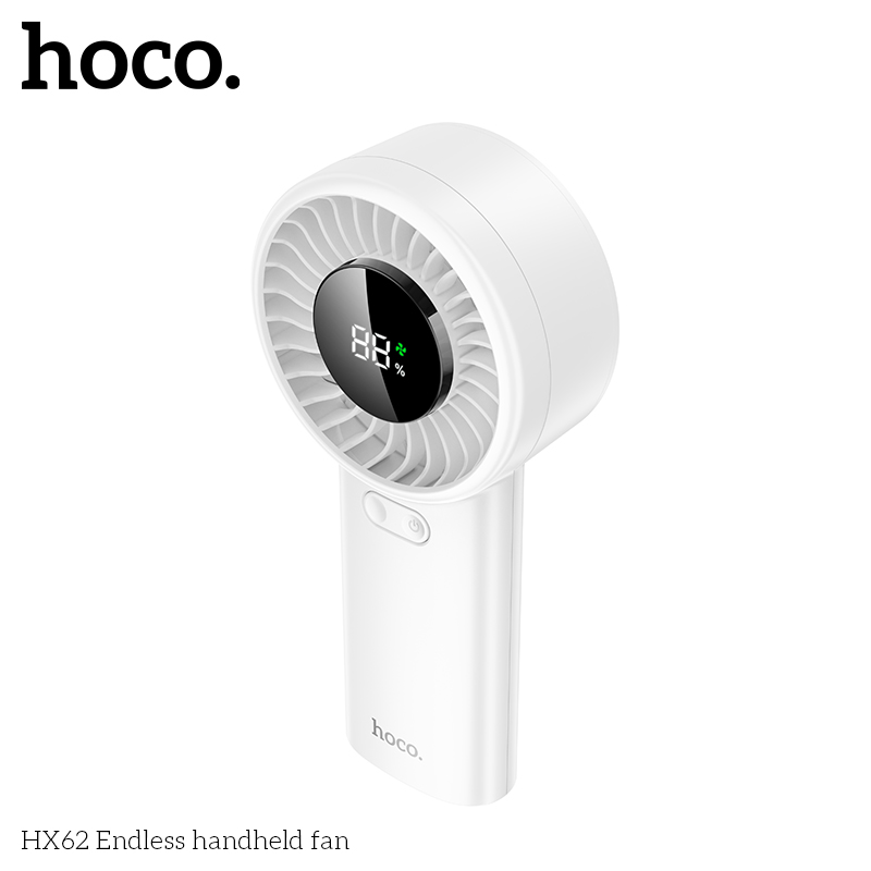พัดลมพกพา HOCO HX62 ปรับแรงลม 100 ระดับ หน้าจอดิจิทัล แบตเตอรี่ 6000MAH ใช้งานสูงสุด 17 ชั่วโมง_2