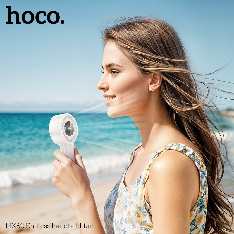 พัดลมพกพา HOCO HX62 ปรับแรงลม 100 ระดับ หน้าจอดิจิทัล แบตเตอรี่ 6000MAH ใช้งานสูงสุด 17 ชั่วโมง_7