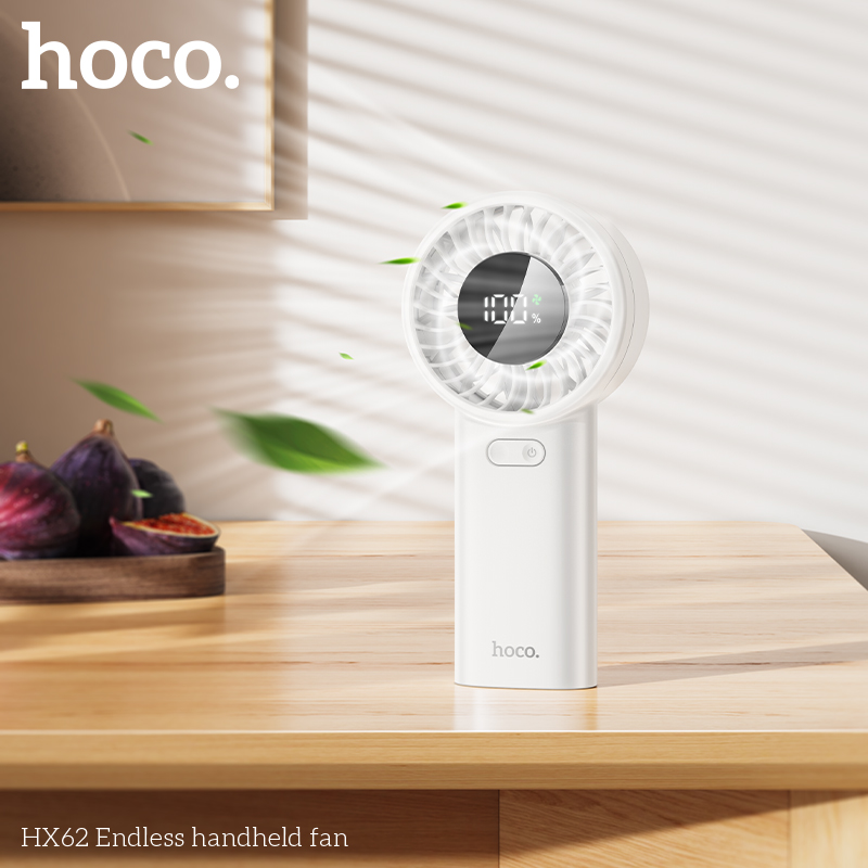 พัดลมพกพา HOCO HX62 ปรับแรงลม 100 ระดับ หน้าจอดิจิทัล แบตเตอรี่ 6000MAH ใช้งานสูงสุด 17 ชั่วโมง_8