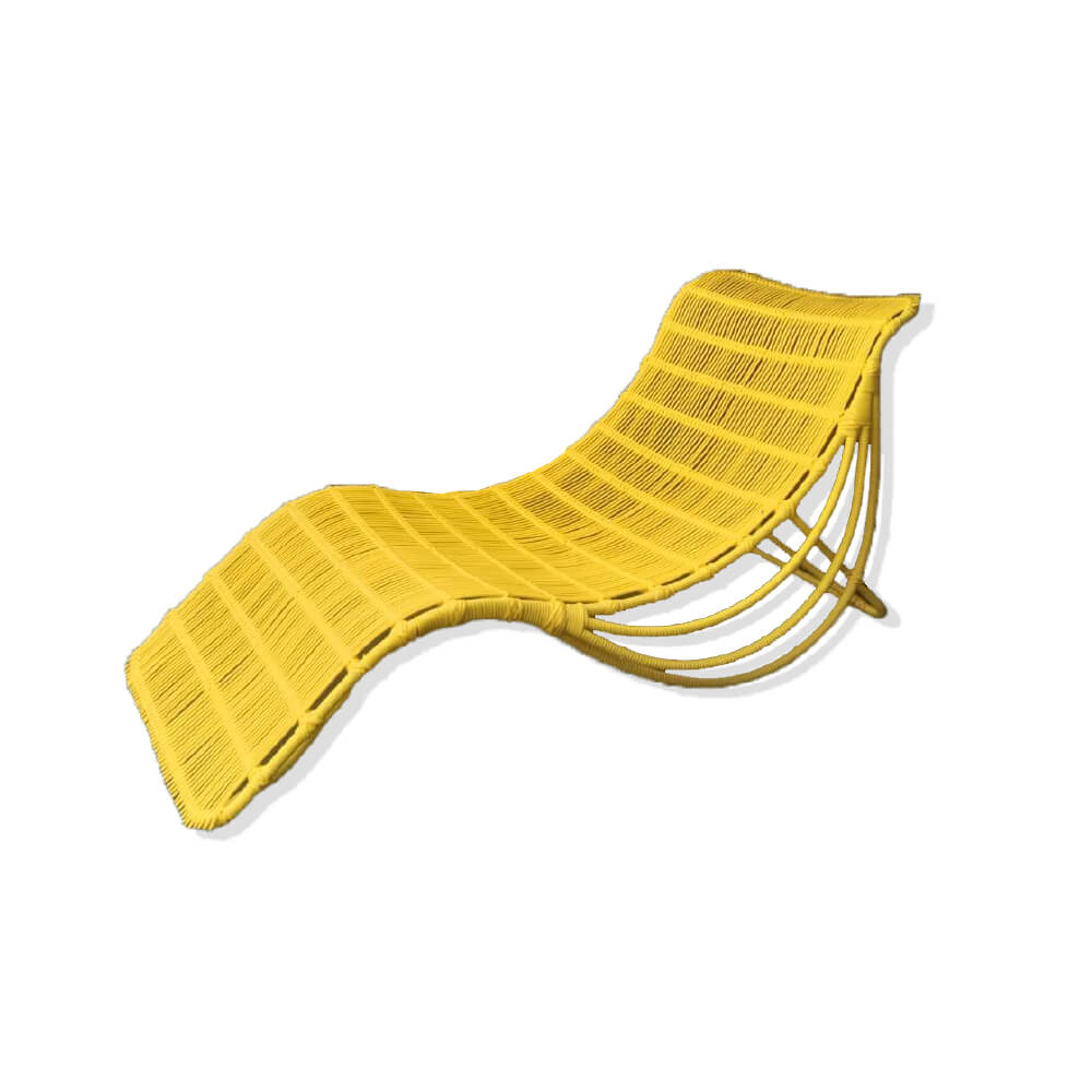 เตียงริมสระ PAREENA DECOR LUNA CURVE เตียงอาบแดดหวายเทียม สีเหลือง_2
