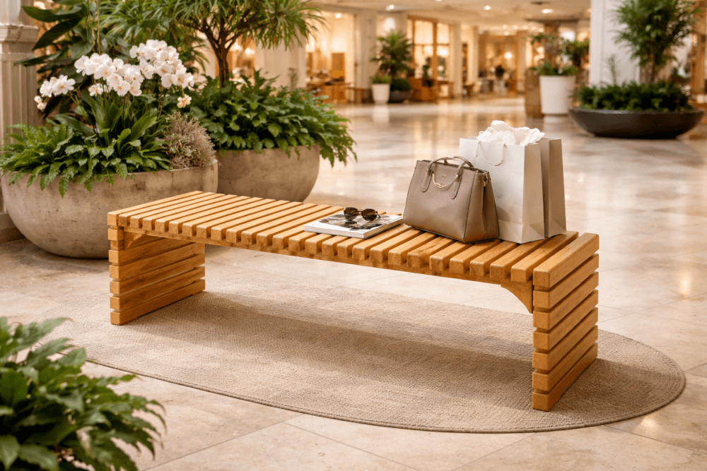 ม้านั่งสนาม PAREENA DECOR รุ่น AURELIA ไม้สัก ขนาด 200X40X45 ซม. สีน้ำตาล_2