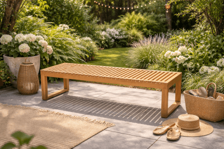 ม้านั่งสนาม PAREENA DECOR AURELIA ไม้สัก 40 ซม. สีไม้ธรรมชาติ_3