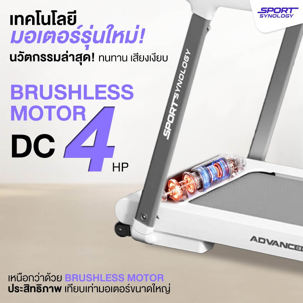 ลู่วิ่งไฟฟ้า SPORTSYNOLOGY รุ่น M5 มอเตอร์ BRUSHLESS DC 4 แรงม้า ปรับชันได้ถึง 25 ระดับ_2