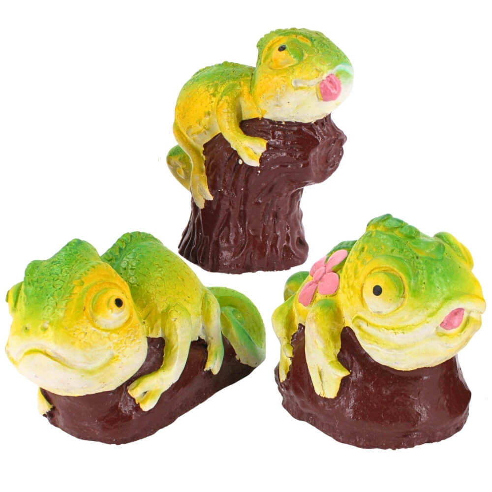 ตุ๊กตาปูนตกแต่งชุดกิ้งก่าคาเมเลียน 3 ชิ้น KORAT SANGSUWAN POTTERY 12.5 ซม. หลากสี_0