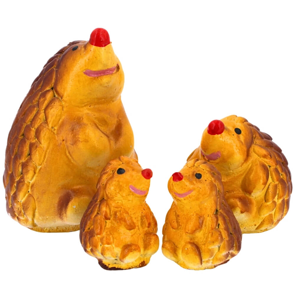 ตุ๊กตาปูนตกแต่งชุดเม่น 4 ชิ้น KORAT SANGSUWAN POTTERY 13 ซม. สีน้ำตาล_0