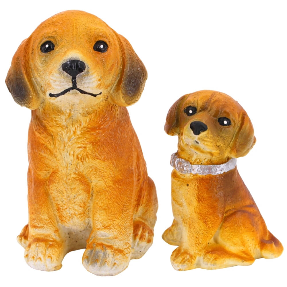 ตุ๊กตาปูนตกแต่งชุดสุนัข 2 ชิ้น KORAT SANGSUWAN POTTERY 19 ซม. สีน้ำตาล_0