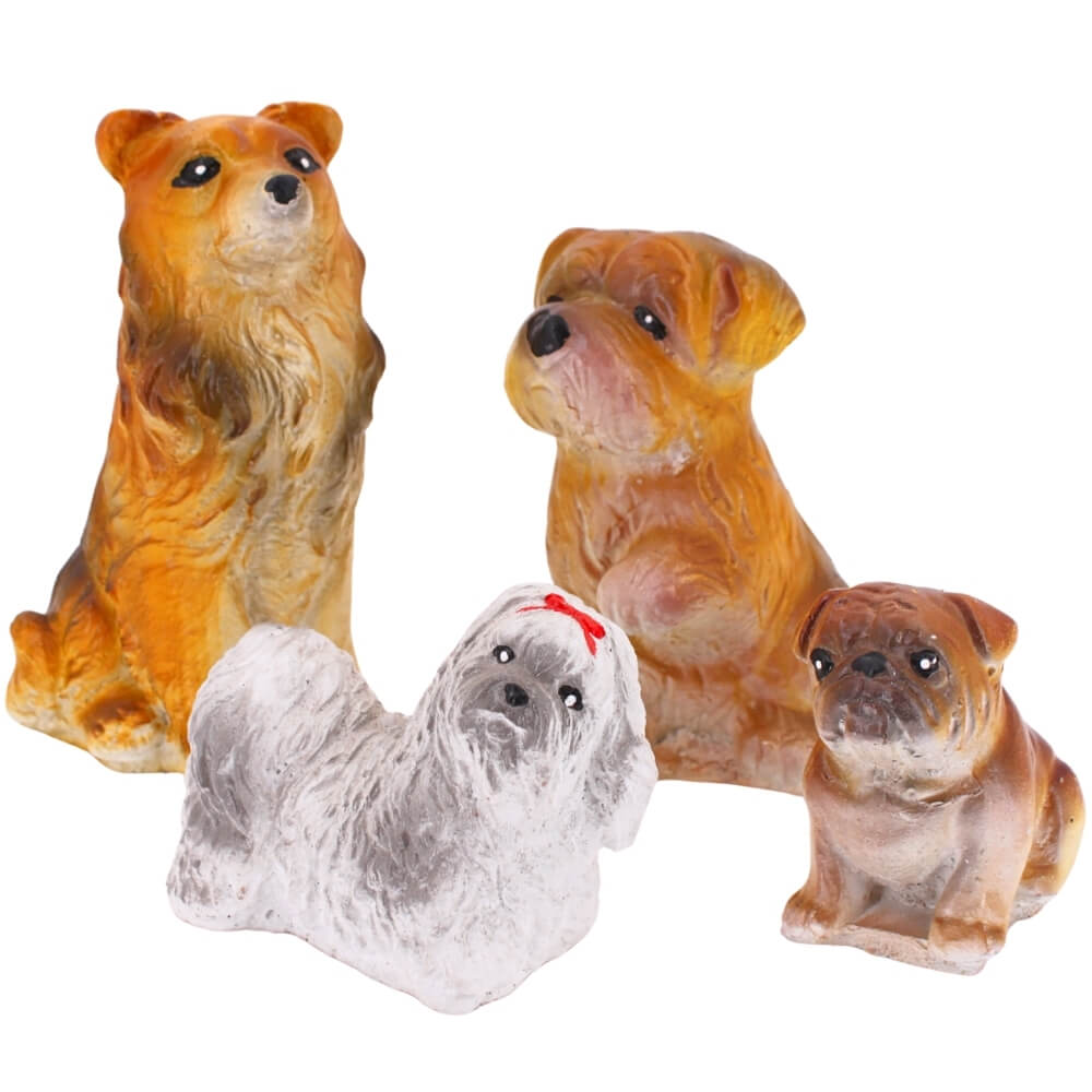 ตุ๊กตาปูนตกแต่งชุดสุนัข 4 ชิ้น KORAT SANGSUWAN POTTERY 16.5 ซม. หลากสี_0