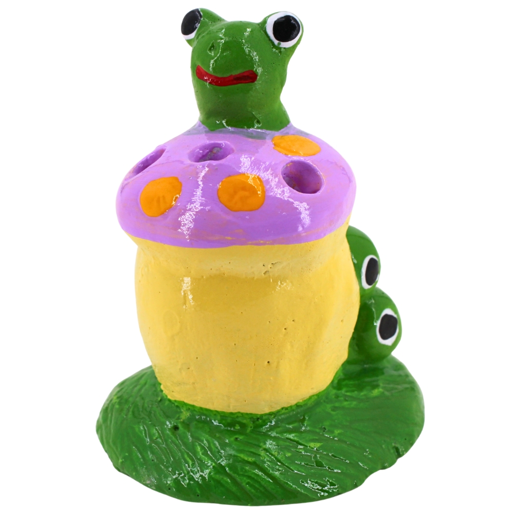 ตุ๊กตาปูนตกแต่งหนอน KORAT SANGSUWAN POTTERY รุ่น THKSP016 10 ซม. เห็ดสีม่วง_0