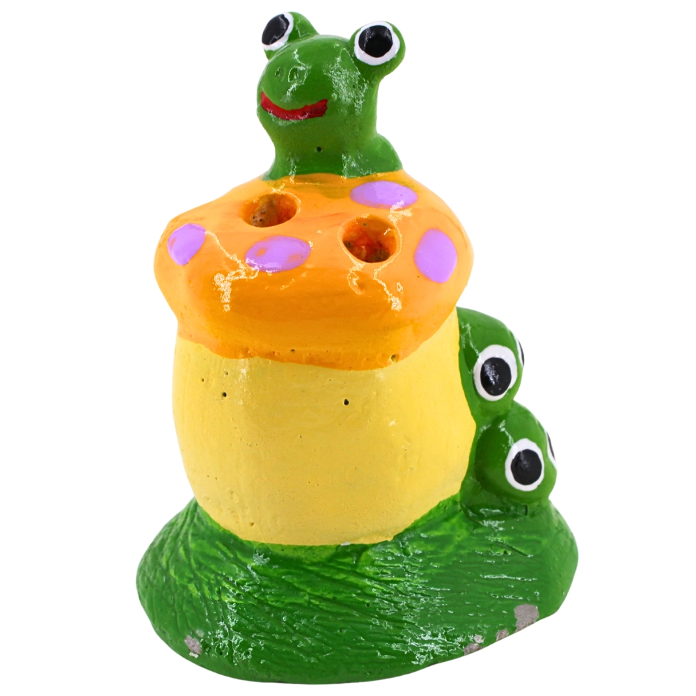 ตุ๊กตาปูนตกแต่งตัวหนอน KORAT SANGSUWAN POTTERY รุ่น THKSP017 10 ซม. เห็ดสีส้ม_0