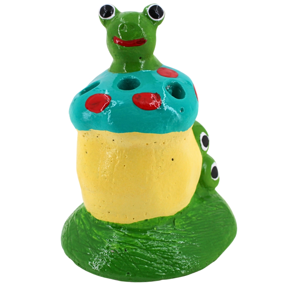 ตุ๊กตาปูนตกแต่งตัวหนอน KORAT SANGSUWAN POTTERY รุ่น THKSP018 10 ซม. เห็ดสีเขียว_0
