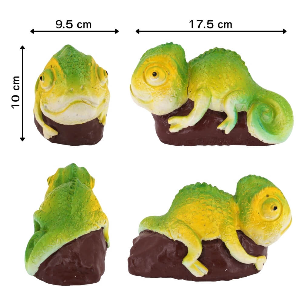 ตุ๊กตาปูนตกแต่งชุดกิ้งก่าคาเมเลียน 3 ชิ้น KORAT SANGSUWAN POTTERY 12.5 ซม. หลากสี_1