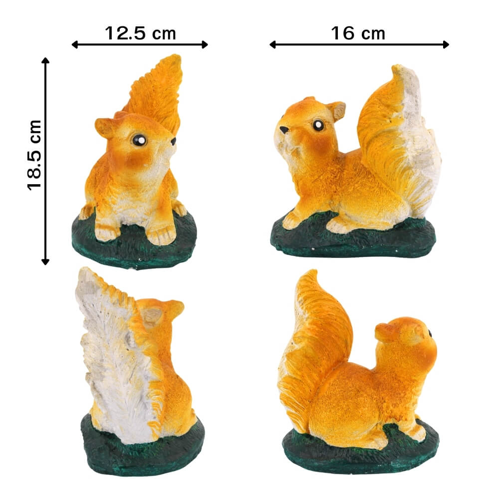 ตุ๊กตาปูนตกแต่งชุดกระรอก 4 ชิ้น KORAT SANGSUWAN POTTERY 18.5 ซม. หลากสี_1