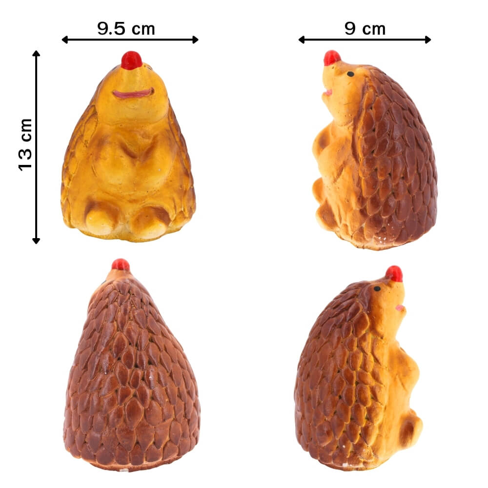 ตุ๊กตาปูนตกแต่งชุดเม่น 4 ชิ้น KORAT SANGSUWAN POTTERY 13 ซม. สีน้ำตาล_1