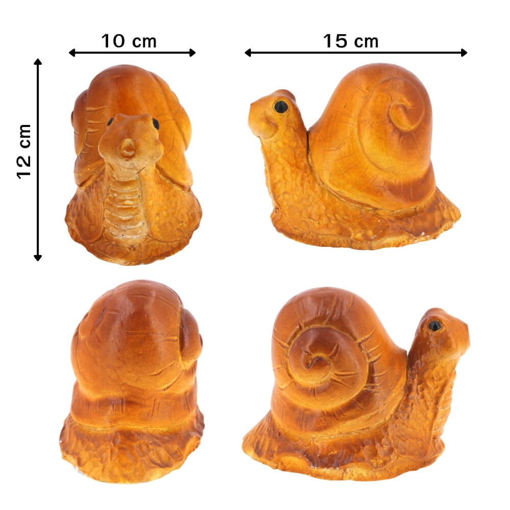 ตุ๊กตาปูนตกแต่งชุดหอยทาก 5 ชิ้น KORAT SANGSUWAN POTTERY 12 ซม. สีน้ำตาล_1