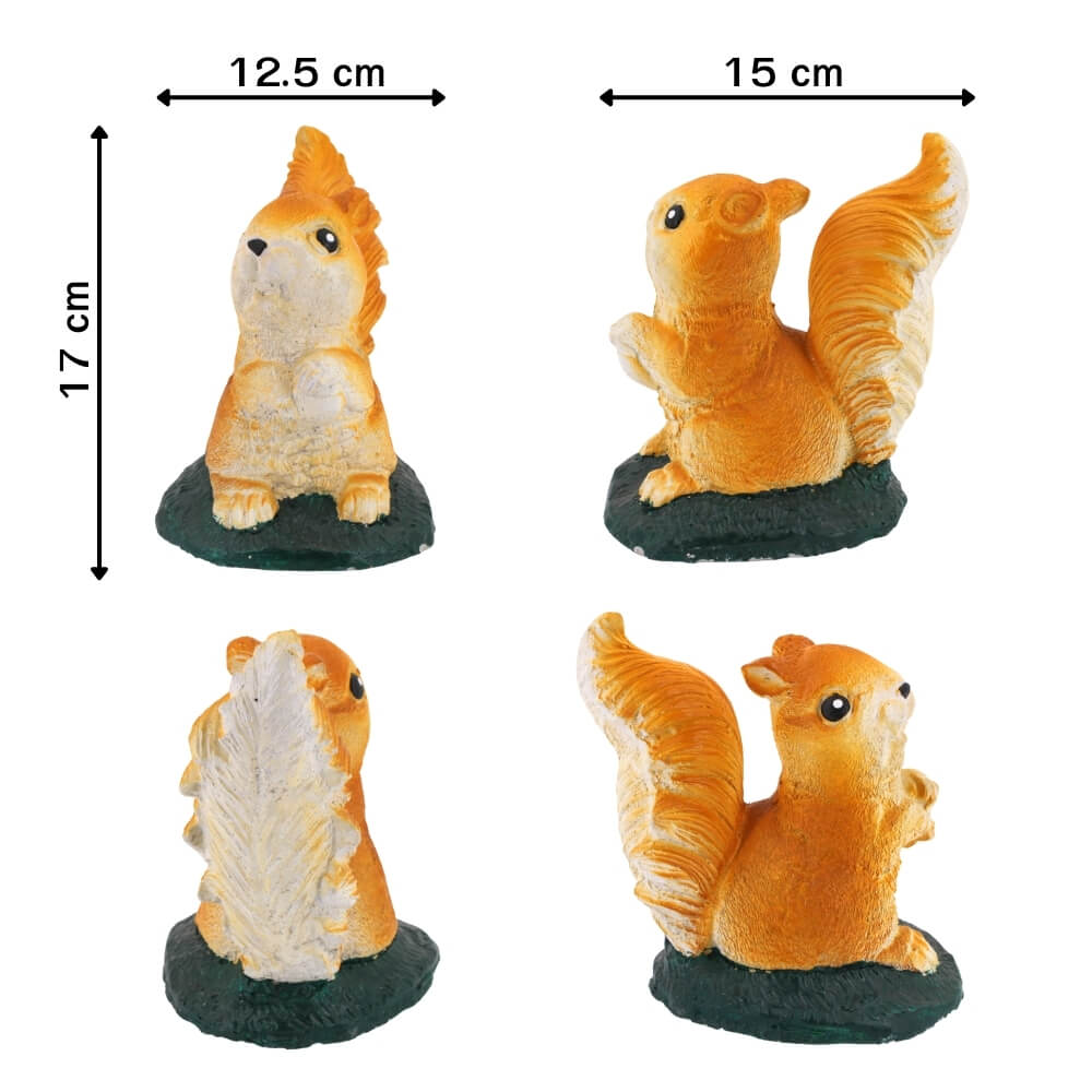 ตุ๊กตาปูนตกแต่งชุดกระรอก 4 ชิ้น KORAT SANGSUWAN POTTERY 18.5 ซม. หลากสี_2