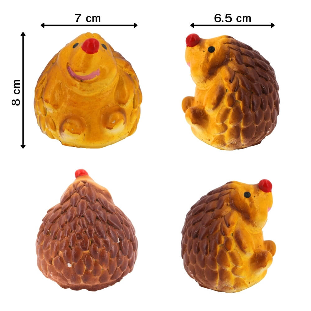 ตุ๊กตาปูนตกแต่งชุดเม่น 4 ชิ้น KORAT SANGSUWAN POTTERY 13 ซม. สีน้ำตาล_2