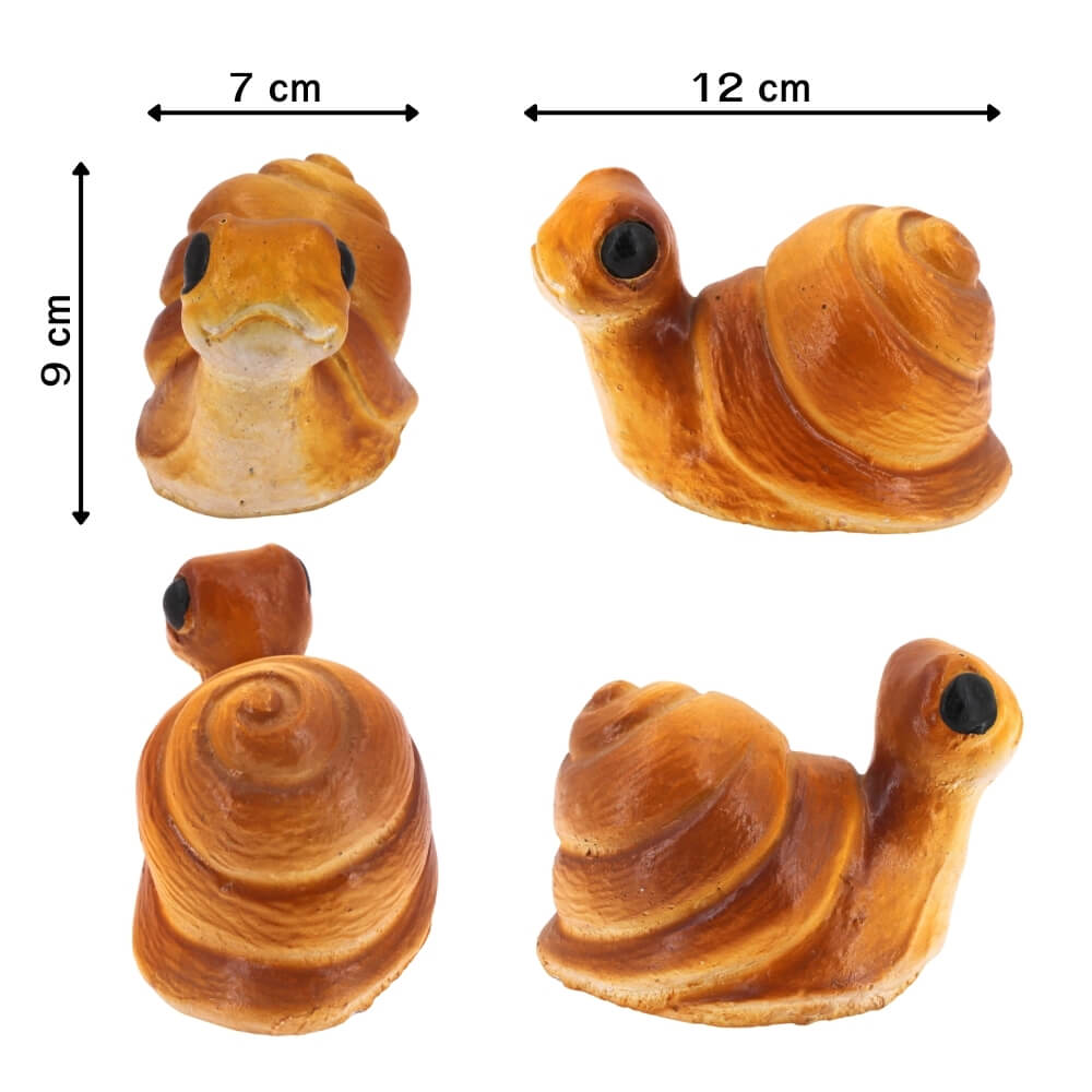 ตุ๊กตาปูนตกแต่งชุดหอยทาก 5 ชิ้น KORAT SANGSUWAN POTTERY 12 ซม. สีน้ำตาล_2