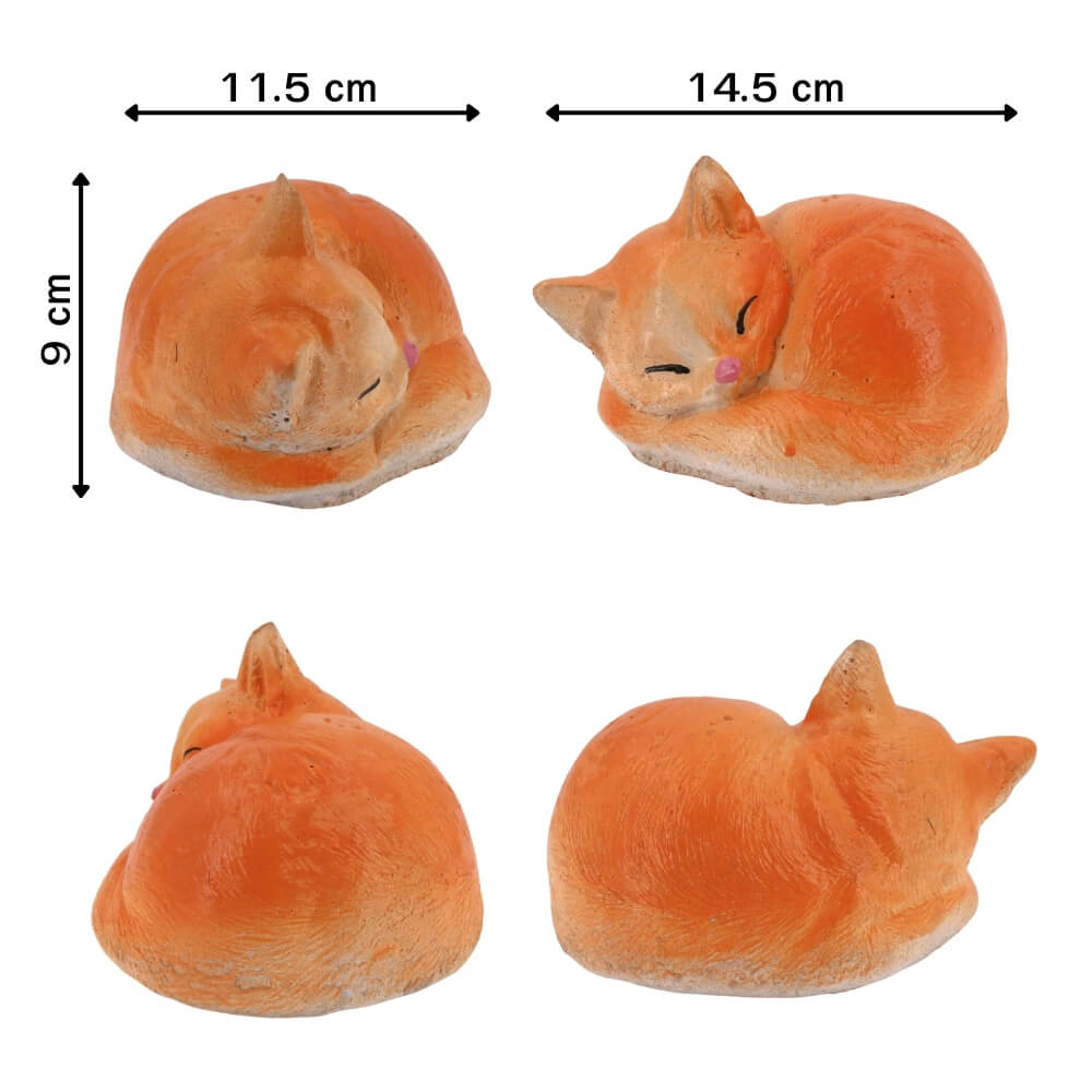 ตุ๊กตาปูนตกแต่งชุดแมว 6 ชิ้น KORAT SANGSUWAN POTTERY 15 ซม. สีส้ม_2