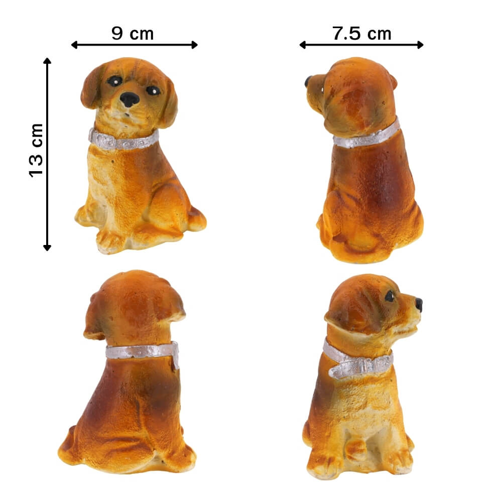 ตุ๊กตาปูนตกแต่งชุดสุนัข 2 ชิ้น KORAT SANGSUWAN POTTERY 19 ซม. สีน้ำตาล_2