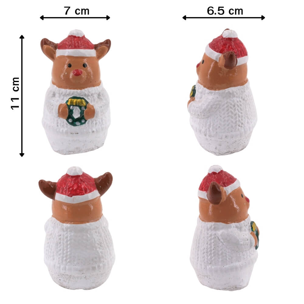 ตุ๊กตาปูนตกแต่งชุดคริสต์มาส 5 ชิ้น KORAT SANGSUWAN POTTERY 13.5 ซม. หลากสี_3