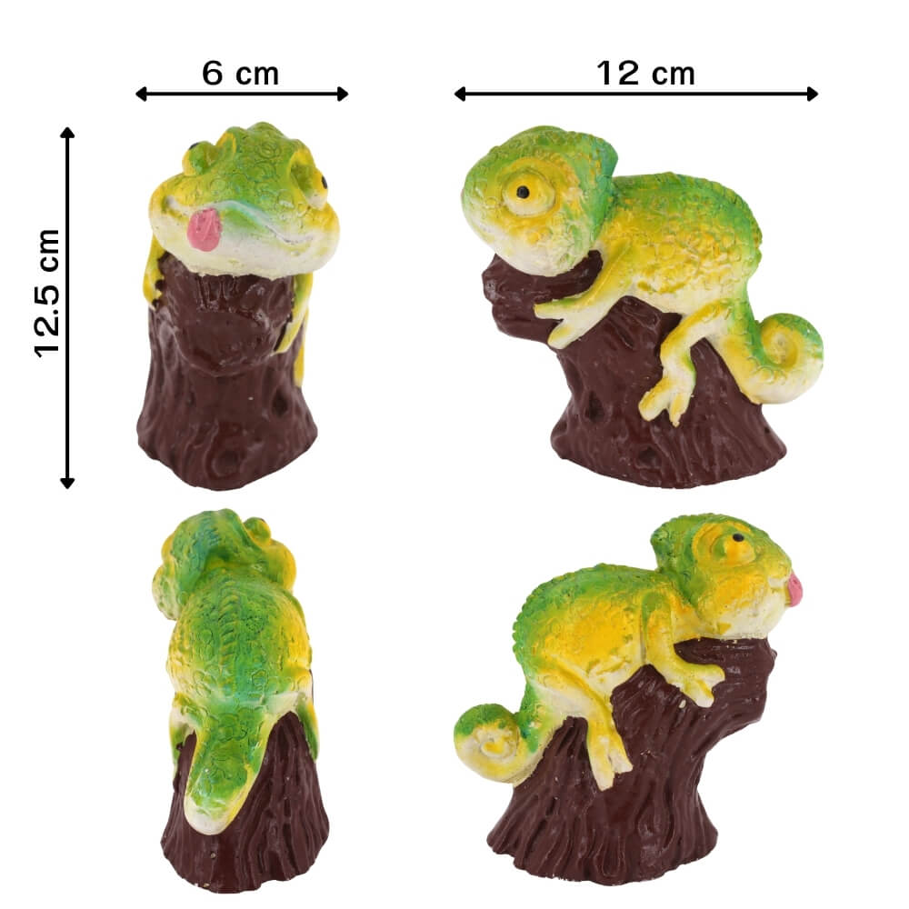 ตุ๊กตาปูนตกแต่งชุดกิ้งก่าคาเมเลียน 3 ชิ้น KORAT SANGSUWAN POTTERY 12.5 ซม. หลากสี_3