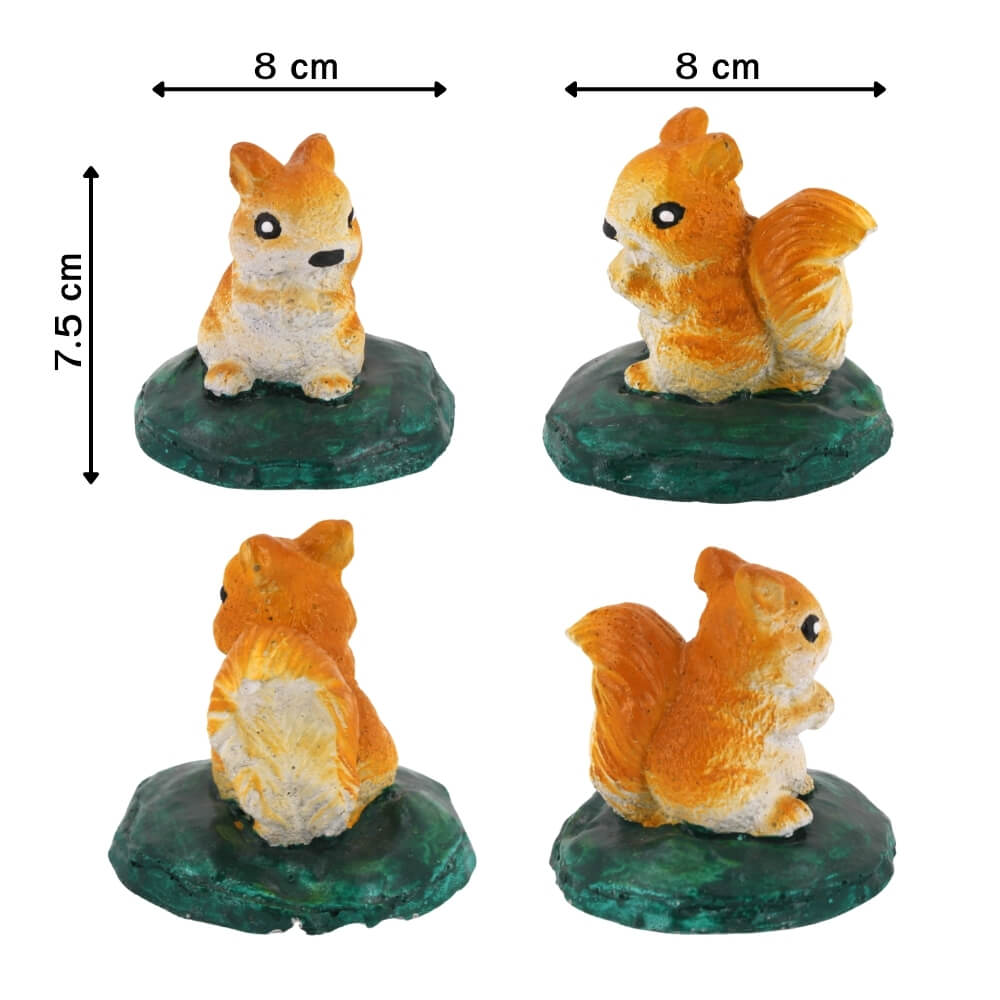 ตุ๊กตาปูนตกแต่งชุดกระรอก 4 ชิ้น KORAT SANGSUWAN POTTERY 18.5 ซม. หลากสี_3