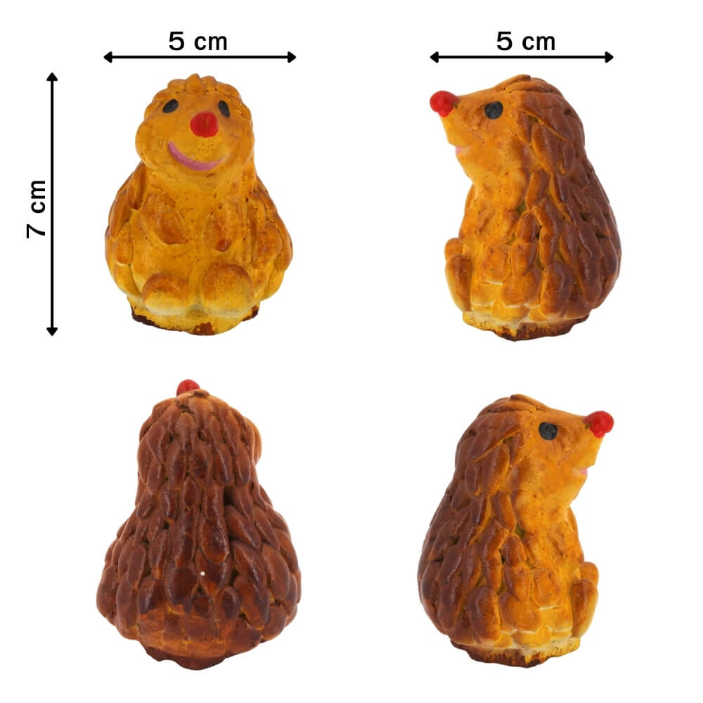 ตุ๊กตาปูนตกแต่งชุดเม่น 4 ชิ้น KORAT SANGSUWAN POTTERY 13 ซม. สีน้ำตาล_3