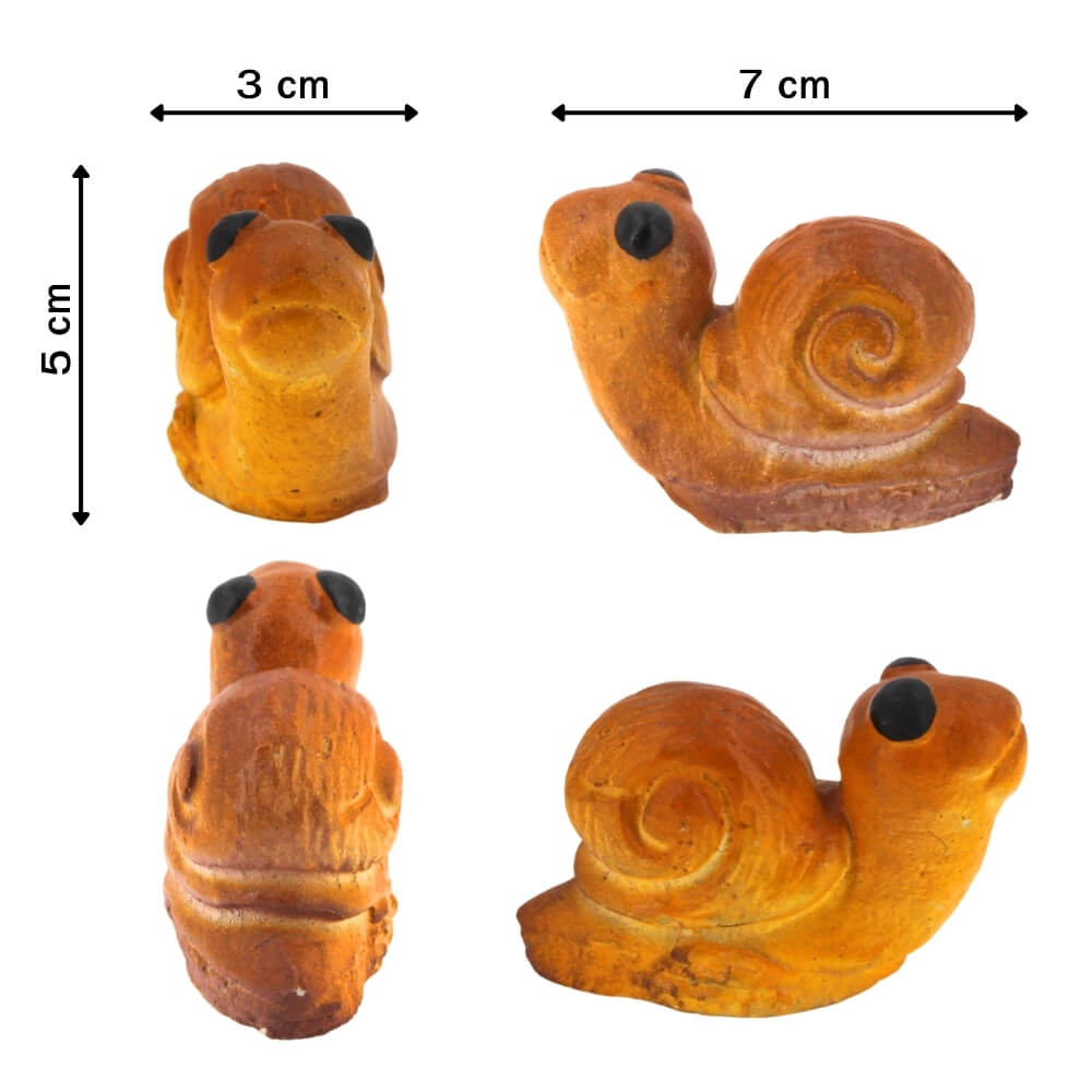 ตุ๊กตาปูนตกแต่งชุดหอยทาก 5 ชิ้น KORAT SANGSUWAN POTTERY 12 ซม. สีน้ำตาล_4