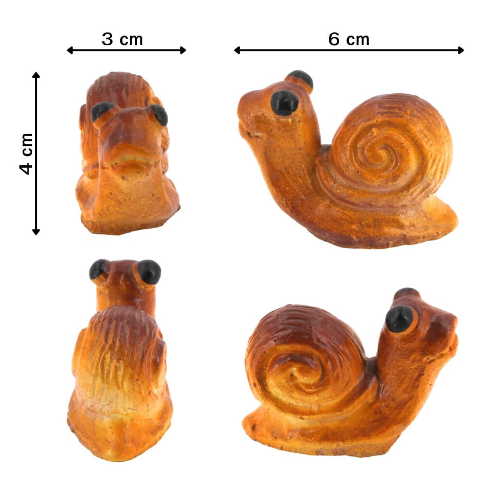ตุ๊กตาปูนตกแต่งชุดหอยทาก 5 ชิ้น KORAT SANGSUWAN POTTERY 12 ซม. สีน้ำตาล_5
