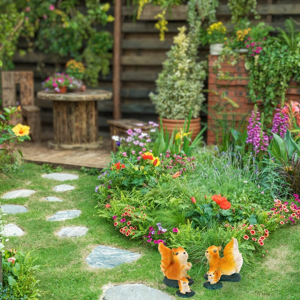 ตุ๊กตาปูนตกแต่งชุดกระรอก 4 ชิ้น KORAT SANGSUWAN POTTERY 18.5 ซม. หลากสี_4