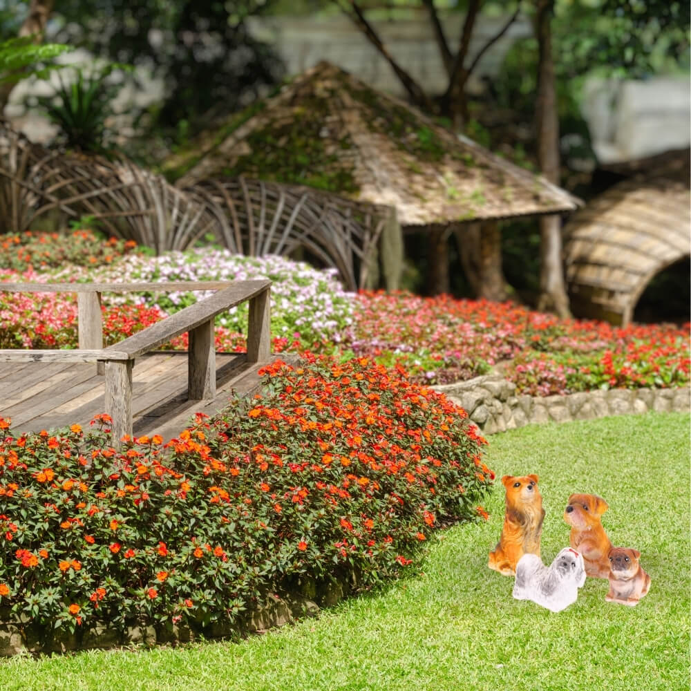 ตุ๊กตาปูนตกแต่งชุดสุนัข 4 ชิ้น KORAT SANGSUWAN POTTERY 16.5 ซม. หลากสี_5