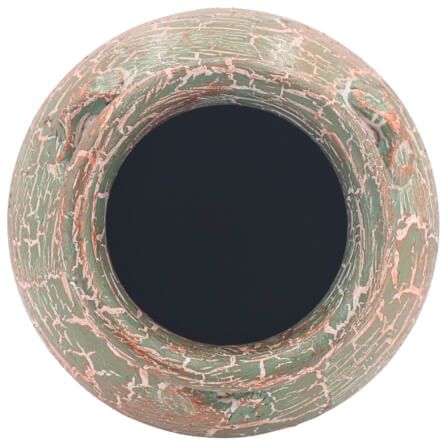 แจกันดินเผา KORAT SANGSUWAN POTTERY ตกแต่งลายแตกวินเทจ 11 นิ้ว สีเขียว_2