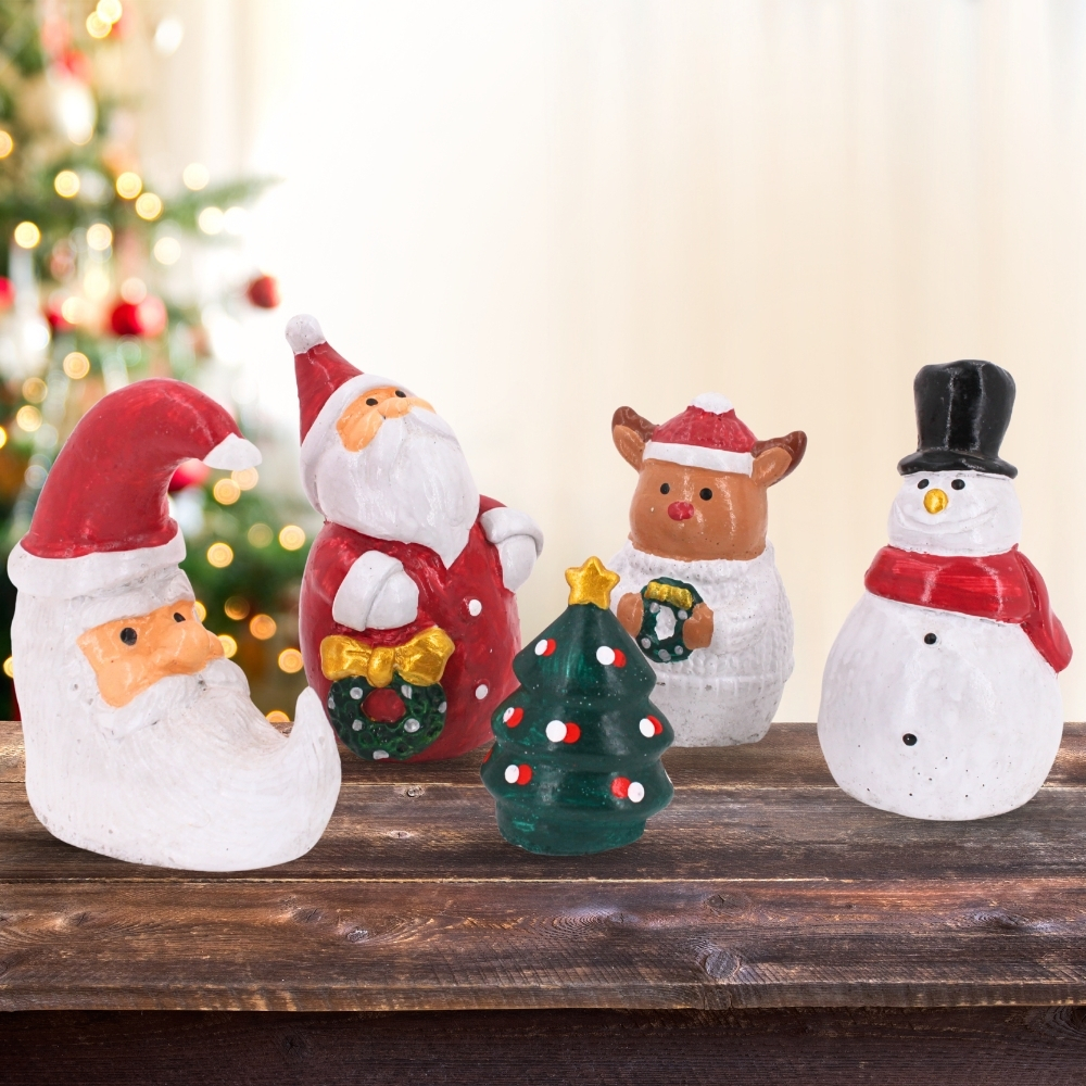 ตุ๊กตาปูนตกแต่งชุดคริสต์มาส 5 ชิ้น KORAT SANGSUWAN POTTERY 13.5 ซม. หลากสี_6