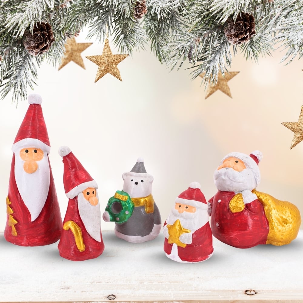 ตุ๊กตาปูนตกแต่งชุดคริสต์มาส 5 ชิ้น KORAT SANGSUWAN POTTERY 18 ซม. หลากสี_6