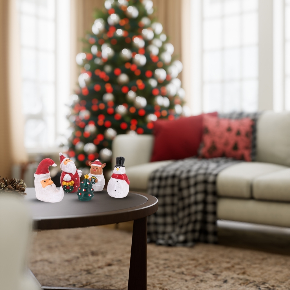 ตุ๊กตาปูนตกแต่งชุดคริสต์มาส 5 ชิ้น KORAT SANGSUWAN POTTERY 13.5 ซม. หลากสี_7