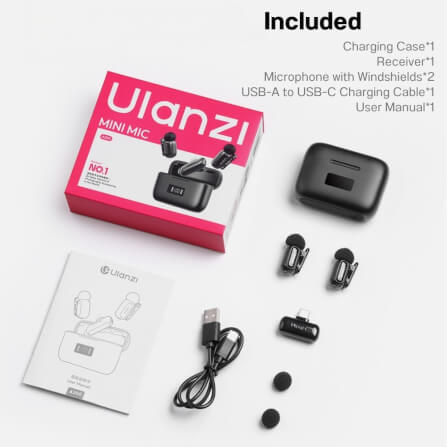 ไมโครโฟนไร้สาย ULANZI A200 ขนาดพกพา สีดำ_10