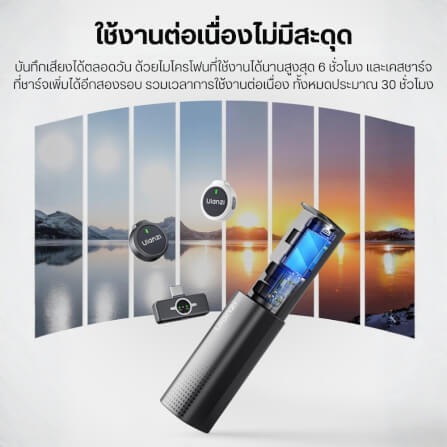 ไมโครโฟนไร้สาย ULANZI A21 ขนาดพกพา สีดำ_6