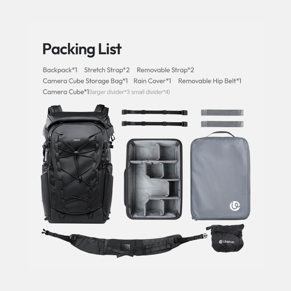 กระเป๋าเป้กล้อง ULANZI AB01 ขนาดความจุ 38 ลิตร สีดำ_9