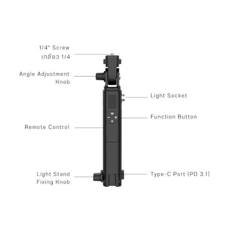ไฟ LED แบบเป่าลม ULANZI AL60 กำลังไฟ 68W ขนาดพกพา สีดำ ไฟเซลฟี่ ไฟถ่ายภาพ ไฟถ่ายสินค้า_8