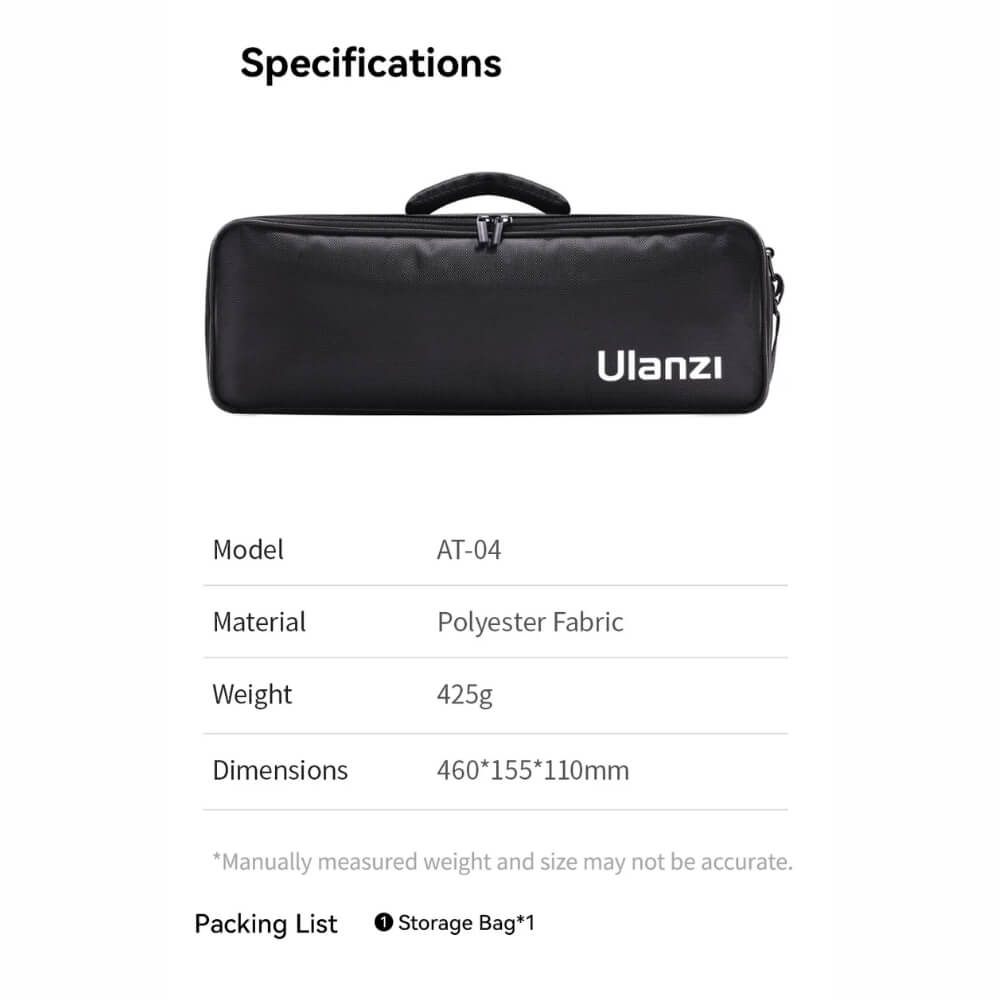 กระเป๋าเก็บขาตั้งกล้อง ULANZI AT04 ขนาด 460X155X110 มิลลิเมตร สีดำ_3