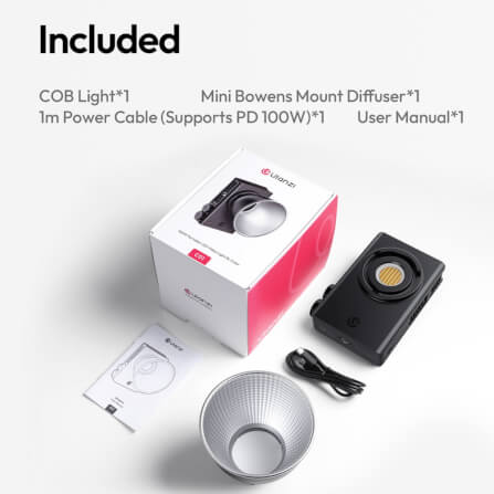 ไฟ COB ULANZI กำลังไฟ 100W C01 ขนาดพกพา สีดำ_9