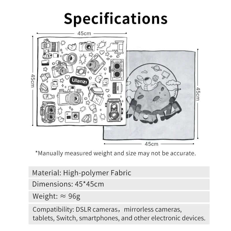 ผ้าเช็ดเลนส์ ULANZI C069 ขนาด 45*45 ซม. หลากสี