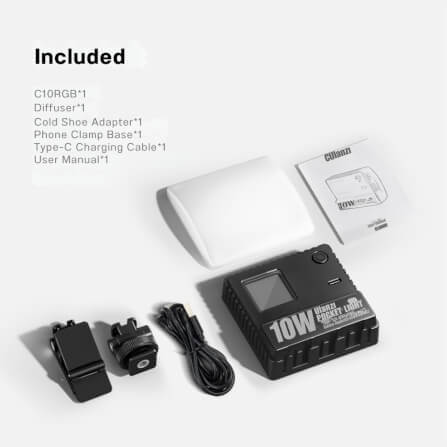 ไฟ LED อเนกประสงค์ ULANZI C10 RGB ขนาดพกพา สีดำ ไฟเซลฟี่ ไฟติดหัวกล้อง ไฟดารา_9