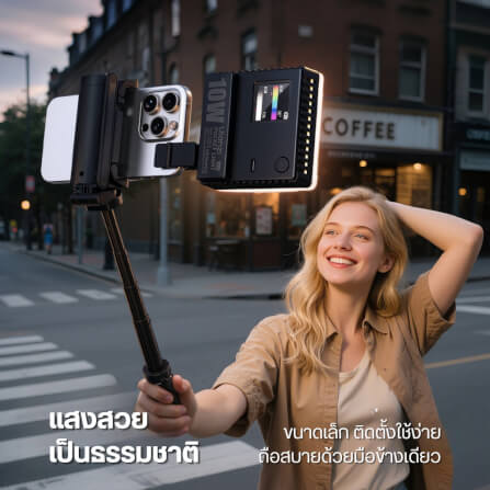 ไฟ LED อเนกประสงค์ ULANZI C10 RGB ขนาดพกพา สีดำ ไฟเซลฟี่ ไฟติดหัวกล้อง ไฟดารา_2
